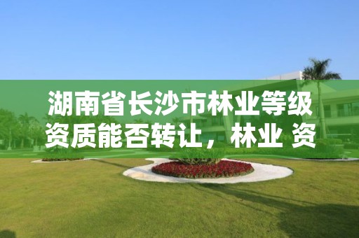 湖南省长沙市林业等级资质能否转让，林业 资质