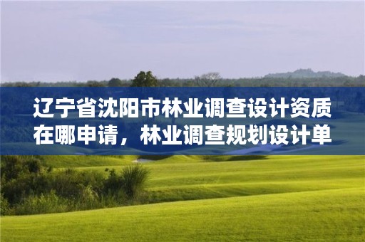 辽宁省沈阳市林业调查设计资质在哪申请，林业调查规划设计单位资格认证管理规定