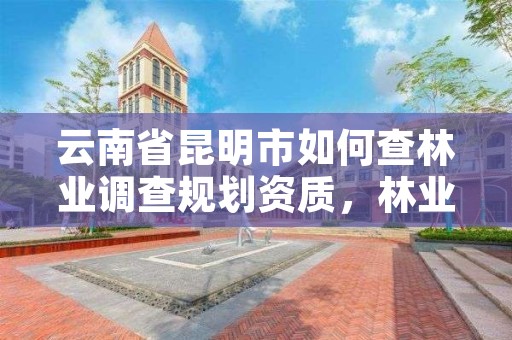 云南省昆明市如何查林业调查规划资质,林业调查规划资质查询