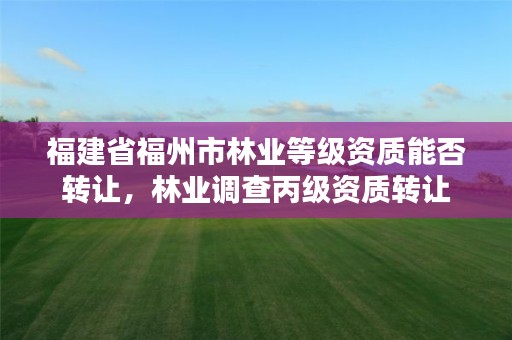 福建省福州市林业等级资质能否转让,林业调查丙级资质转让
