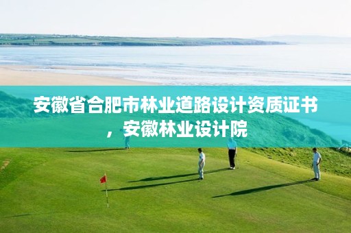 安徽省合肥市林业道路设计资质证书,安徽林业设计院