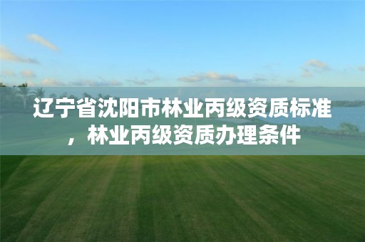 辽宁省沈阳市林业丙级资质标准，林业丙级资质办理条件