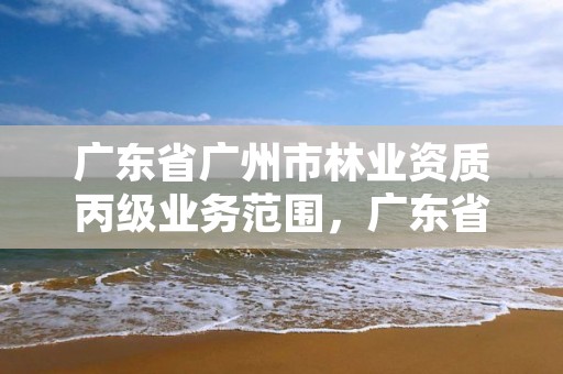 广东省广州市林业资质丙级业务范围,广东省林业工程师资格条件