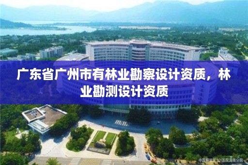 广东省广州市有林业勘察设计资质，林业勘测设计资质