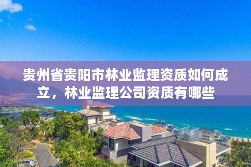 贵州省贵阳市林业监理资质如何成立,林业监理公司资质有哪些