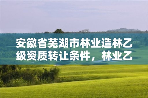 安徽省芜湖市林业造林乙级资质转让条件,林业乙级资质办理条件
