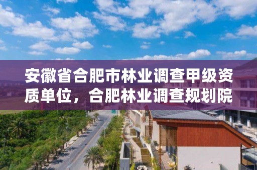 安徽省合肥市林业调查甲级资质单位,合肥林业调查规划院