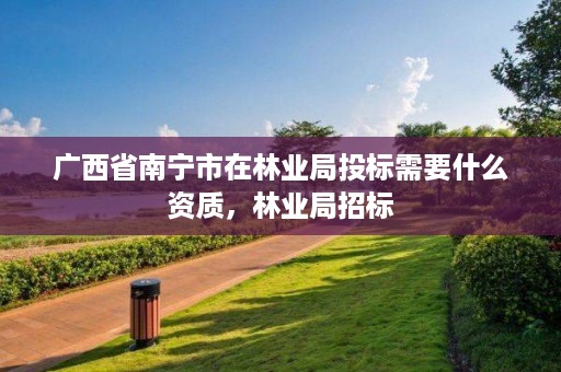 广西省南宁市在林业局投标需要什么资质,林业局招标