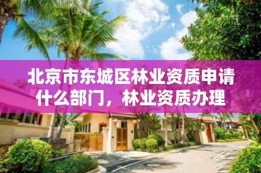 北京市东城区林业资质申请什么部门,林业资质办理