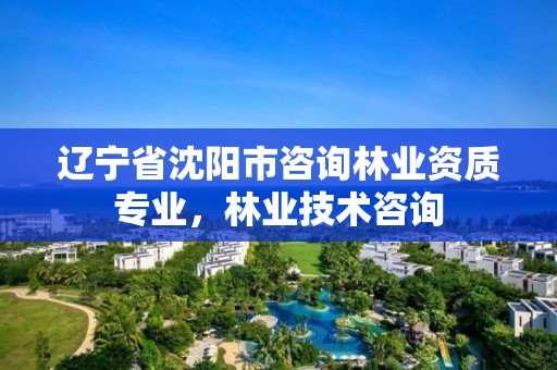 辽宁省沈阳市咨询林业资质专业，林业技术咨询