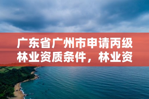 广东省广州市申请丙级林业资质条件,林业资质证书丙级