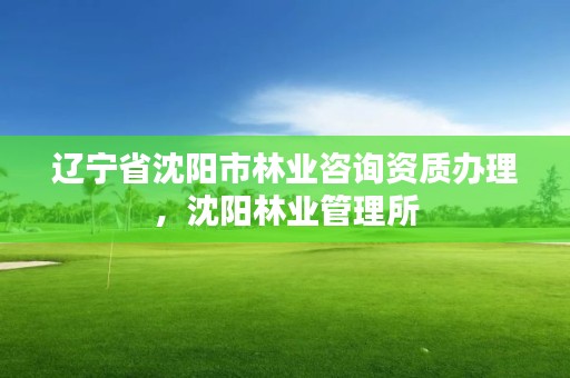辽宁省沈阳市林业咨询资质办理，沈阳林业管理所
