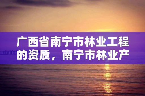 广西省南宁市林业工程的资质,南宁市林业产业行业协会