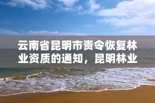 云南省昆明市责令恢复林业资质的通知,昆明林业有限公司