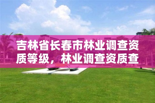 吉林省长春市林业调查资质等级,林业调查资质查询