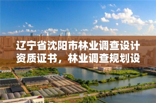 辽宁省沈阳市林业调查设计资质证书，林业调查规划设计甲级资质