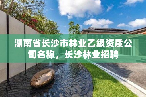 湖南省长沙市林业乙级资质公司名称,长沙林业招聘