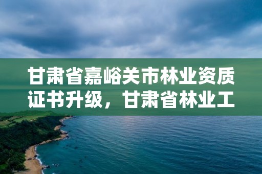 甘肃省嘉峪关市林业资质证书升级,甘肃省林业工程师职称评定条件