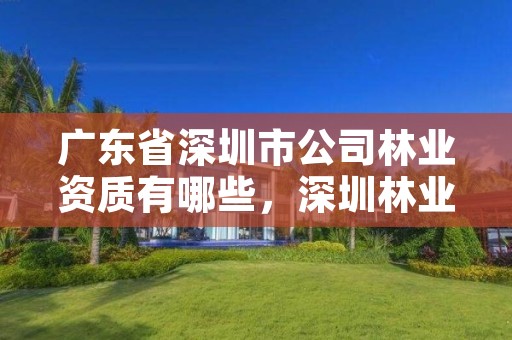 广东省深圳市公司林业资质有哪些，深圳林业局电话号码