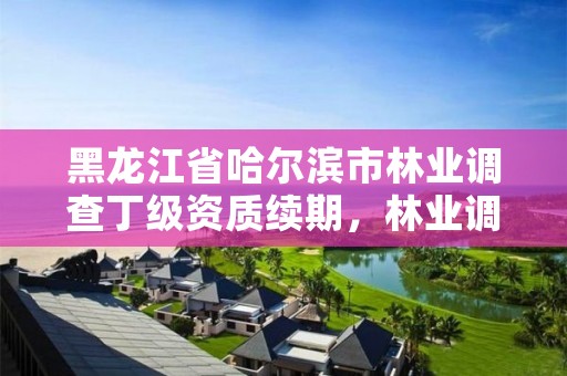 黑龙江省哈尔滨市林业调查丁级资质续期，林业调查规划丁级资质