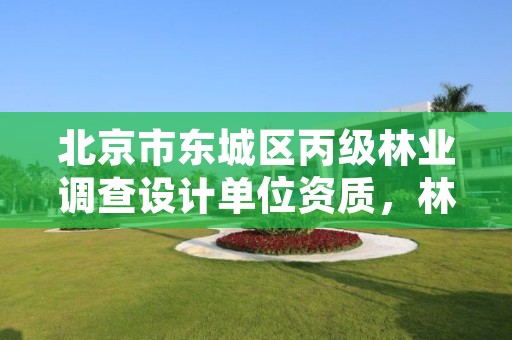 北京市东城区丙级林业调查设计单位资质,林业调查规划丁级资质