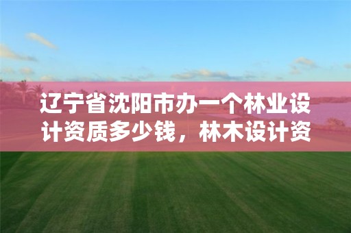 辽宁省沈阳市办一个林业设计资质多少钱,林木设计资质证