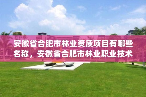 安徽省合肥市林业资质项目有哪些名称,安徽省合肥市林业职业技术学校