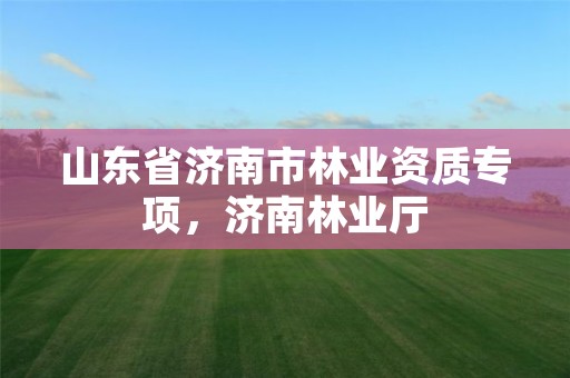 山东省济南市林业资质专项,济南林业厅