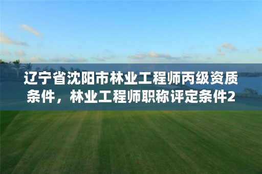 辽宁省沈阳市林业工程师丙级资质条件,林业工程师职称评定条件2020