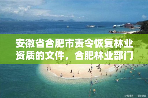 安徽省合肥市责令恢复林业资质的文件,合肥林业部门