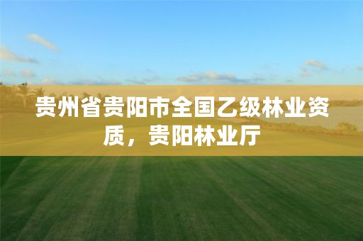 贵州省贵阳市全国乙级林业资质,贵阳林业厅