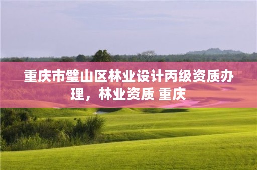 重庆市璧山区林业设计丙级资质办理,林业资质 重庆