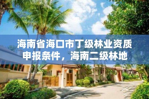 海南省海口市丁级林业资质申报条件,海南二级林地