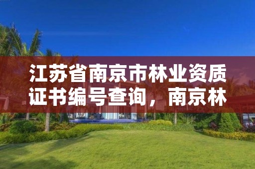 江苏省南京市林业资质证书编号查询,南京林业管理局