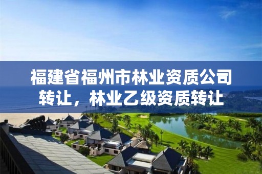 福建省福州市林业资质公司转让,林业乙级资质转让