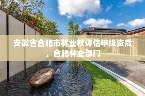 安徽省合肥市林业权评估甲级资质,合肥林业部门