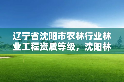 辽宁省沈阳市农林行业林业工程资质等级,沈阳林业公司