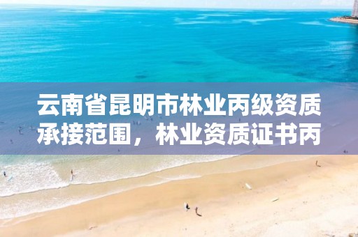 云南省昆明市林业丙级资质承接范围,林业资质证书丙级