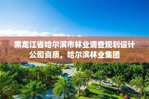 黑龙江省哈尔滨市林业调查规划设计公司资质,哈尔滨林业集团