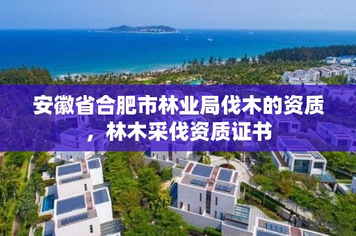 安徽省合肥市林业局伐木的资质,林木采伐资质证书