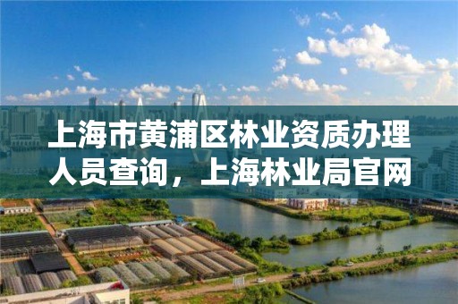上海市黄浦区林业资质办理人员查询,上海林业局官网