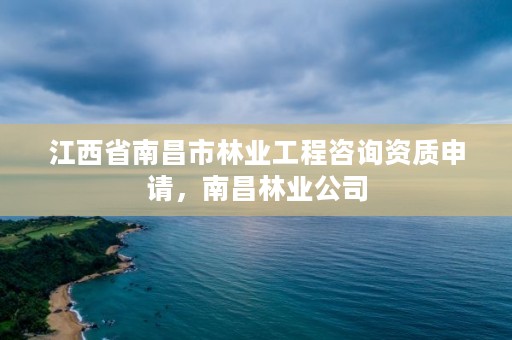 江西省南昌市林业工程咨询资质申请,南昌林业公司