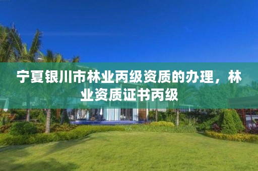 宁夏银川市林业丙级资质的办理,林业资质证书丙级
