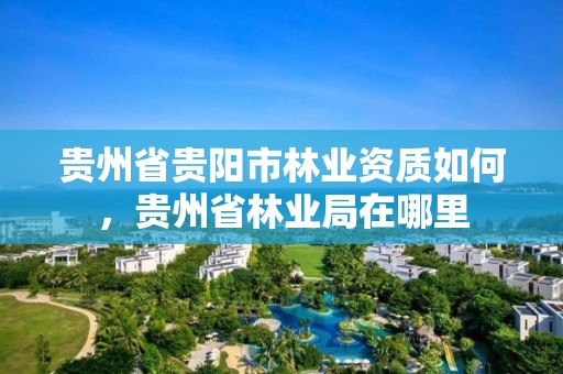 贵州省贵阳市林业资质如何，贵州省林业局在哪里