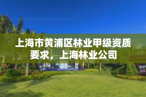 上海市黄浦区林业甲级资质要求，上海林业公司