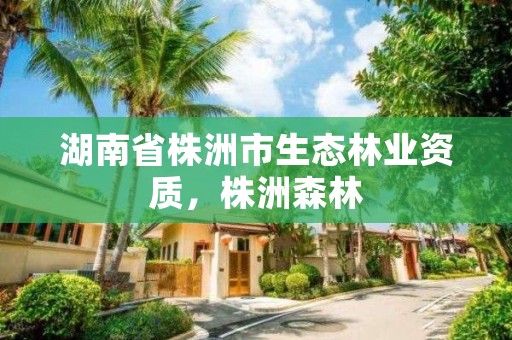 湖南省株洲市生态林业资质，株洲森林