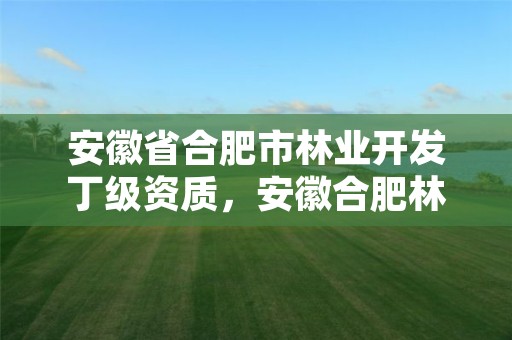 安徽省合肥市林业开发丁级资质,安徽合肥林业局