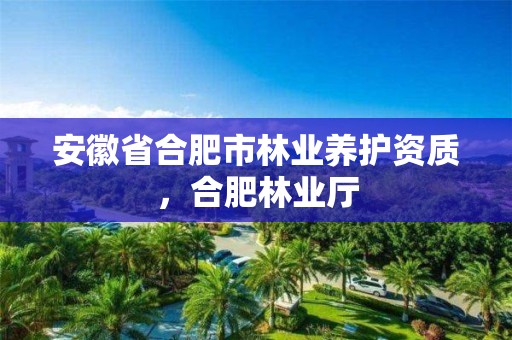 安徽省合肥市林业养护资质，合肥林业厅