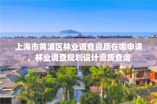上海市黄浦区林业调查资质在哪申请,林业调查规划设计资质查询