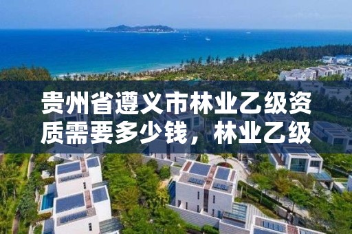 贵州省遵义市林业乙级资质需要多少钱，林业乙级资质办理条件